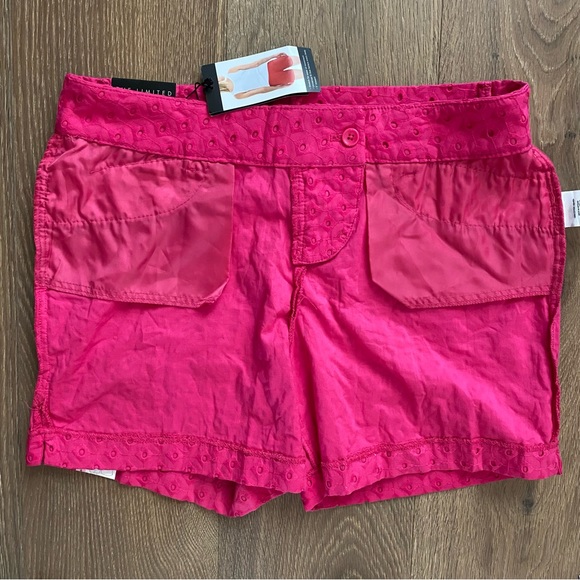NWT The Limited Hot Pink Eyelet Tailored Shorts Cotton Pockets - Picture 9 of 16